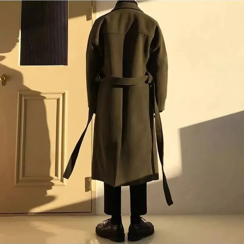 Mens Woolen Coat Medium to Long Korean Edition Trendy Spring And Autumn Thick Premium Wind 251029