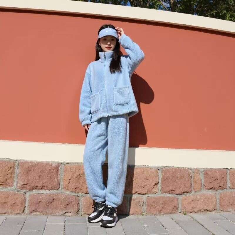 2025 Autumn Winter Solid Color Coral Fleece Nightgown for Women, Thickened and Fleece-Lined, Cute Cartoon Flannel Set