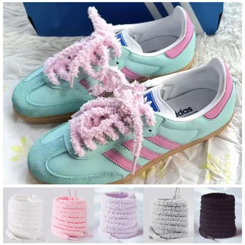 1 Pair Fluffy Cute Men Women Pink Plush Shoelaces Personality Sport Casual Basketball DE Training Shoes Lac 251013