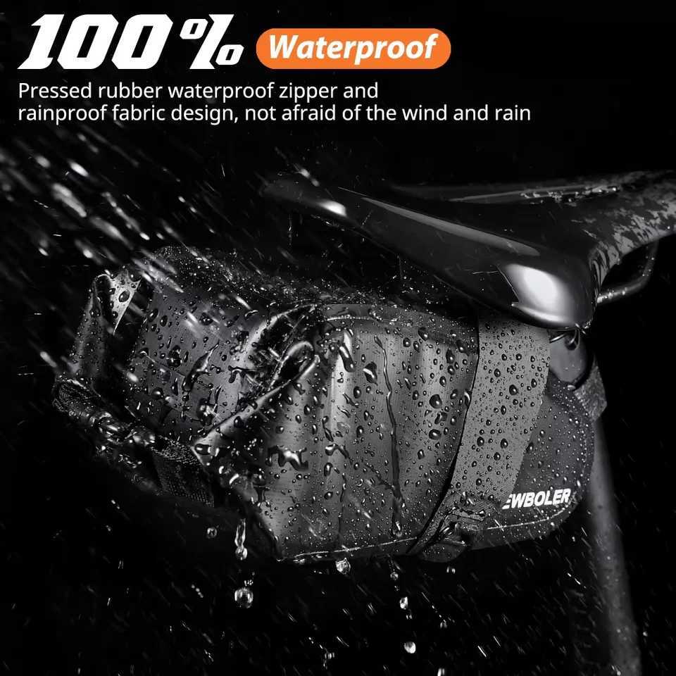NEWBOLER Bike Saddlebag Waterproof Storage Rear Seat Tail Bag 15L MTB Road Bicycle Roll Closure Pouch Cycling Accessories H251029