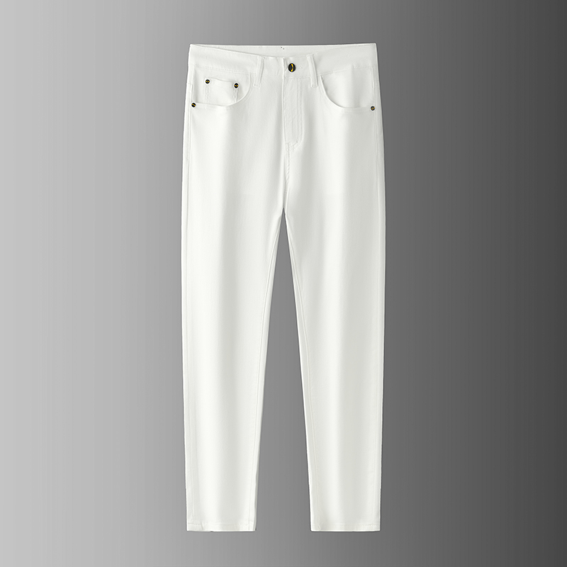 Men's Trendy Slim-Fit Straight-Leg Jeans in White and Black 510