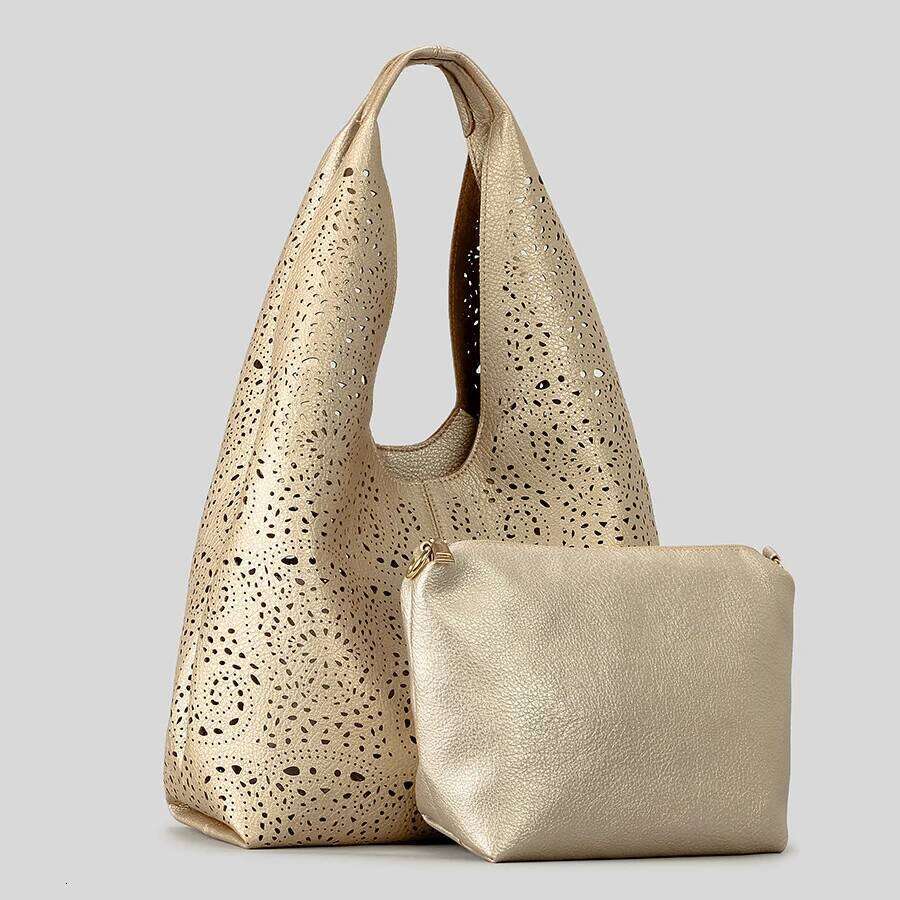 Fashion Hollow Composite Large Capacity Women Shoulder Bags Soft Pu Leather Handbags Casual Summer Beach Tote Bag