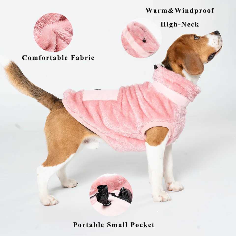 Fleece Dog Coat Vest with Pocket Turtleneck Puppy Outfit Costume Large doggie sweatshirt Pet Clothes for small dogs Chihuahua C251030