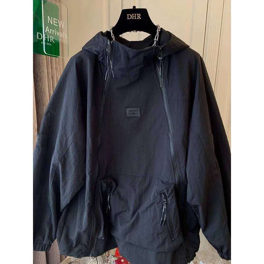 American Leisure Sports Zipper Pocket Hooded Windbreaker Coat Women's Autumn New Fashion Temperament Joker Jacket Sweater