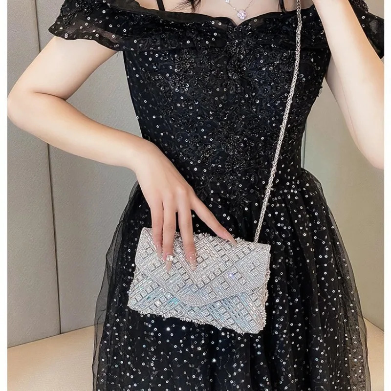 Rhinestone Evening Clutch Bag Diamond Women Banquet Party Wedding Fashion Messenger Purse Chain Small Shoulder Bag 251030