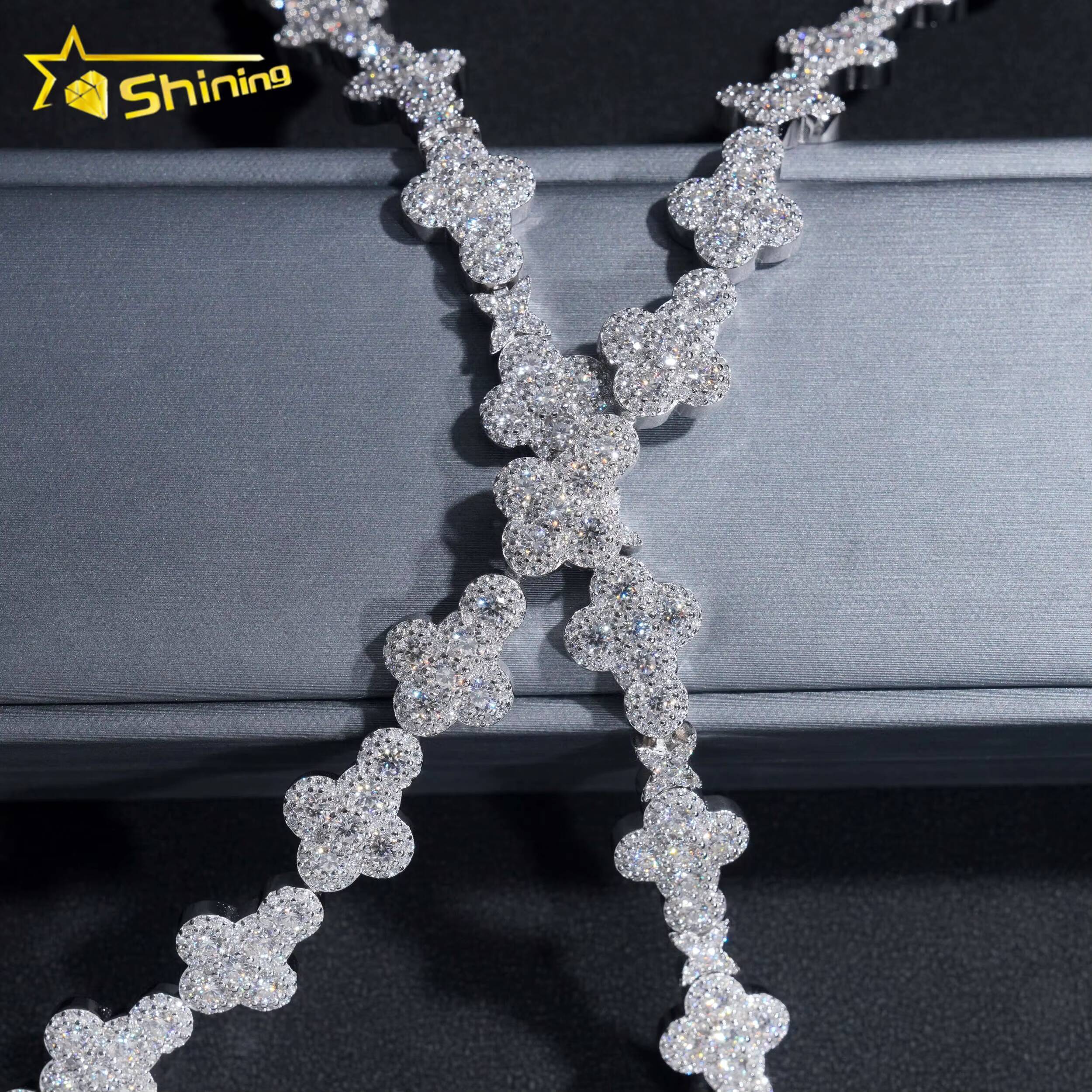 New Arrivals Popular Pass Diamond Tester 13MM 925 Sterling Silver Cross Moissanite Cuban Link Bracelet