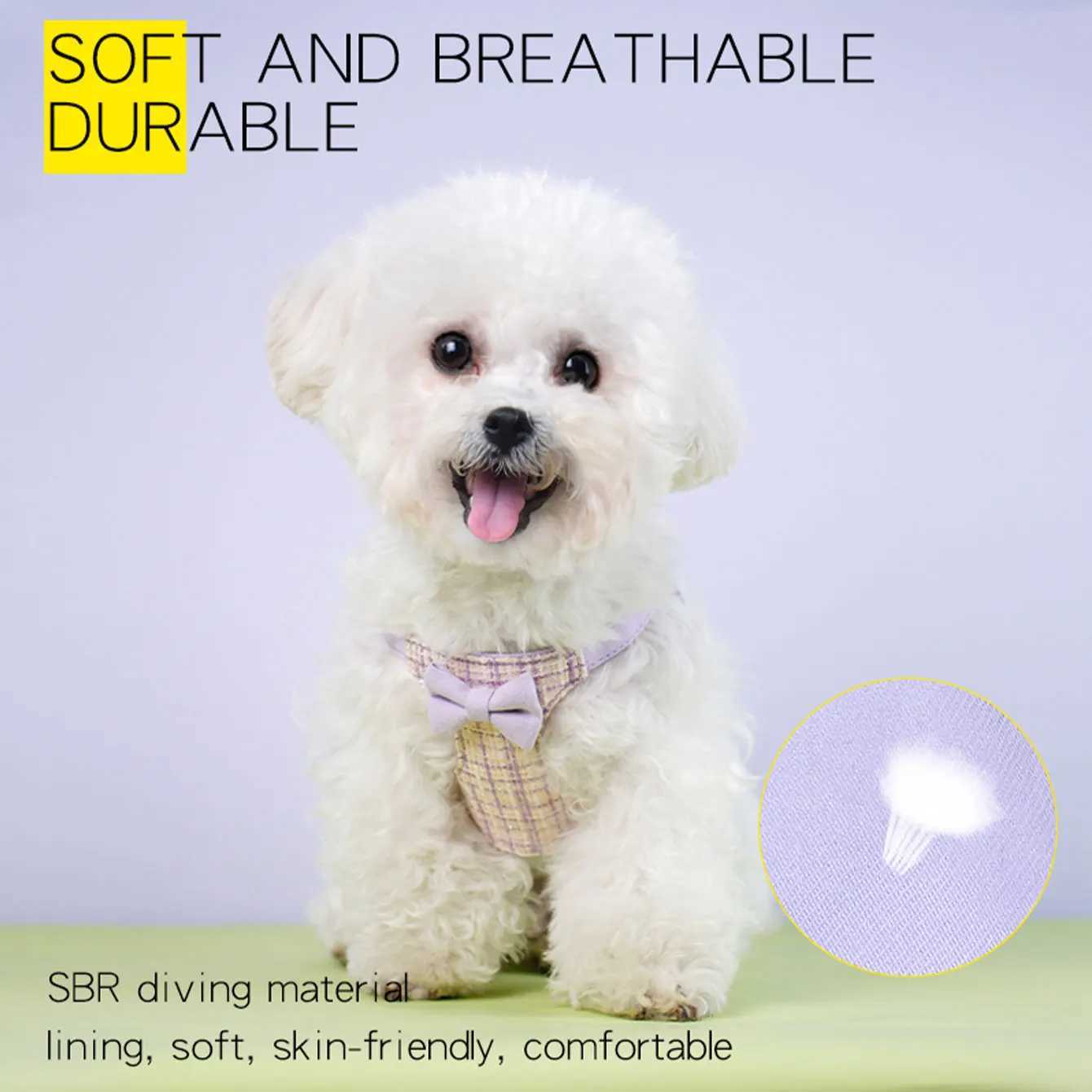 HLP287colorful woven fabric adjustable cats dogs harness with 15m traction rope of the same color skinfriendly backing J251129