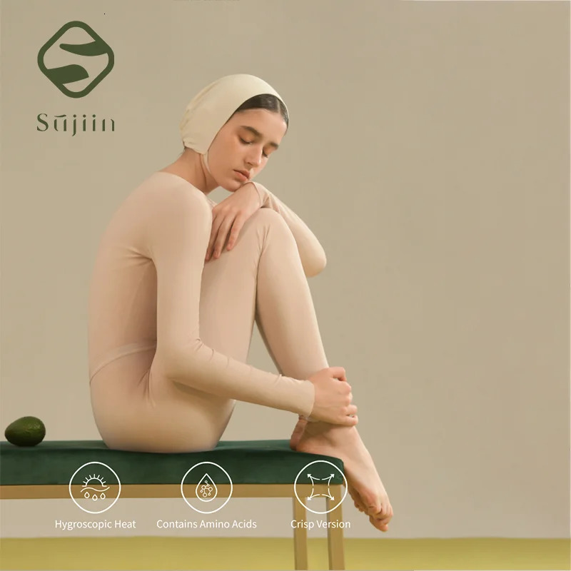 SUJIIN Thermal Underwear Set for Women Men Winter Crew Neck Thermals Tops Couple Long Johns AntiStatic Set Woman 2 Pieces 251030