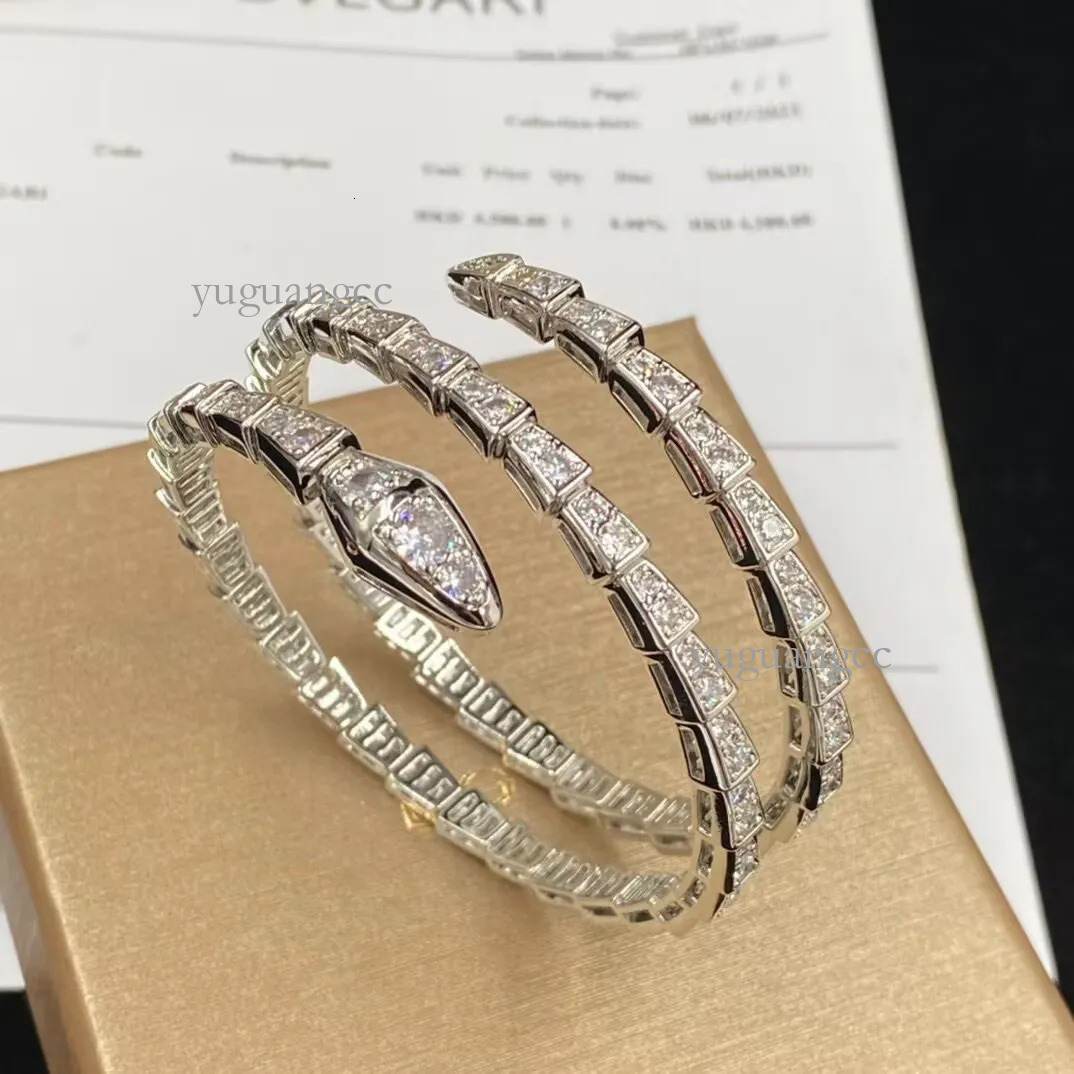 Snake Designer bulgarii bracelet Woman Luxury Bracelets For Women Narrow Single Circle Snake Diamond High Quality Gold Bracelet Christmas 793