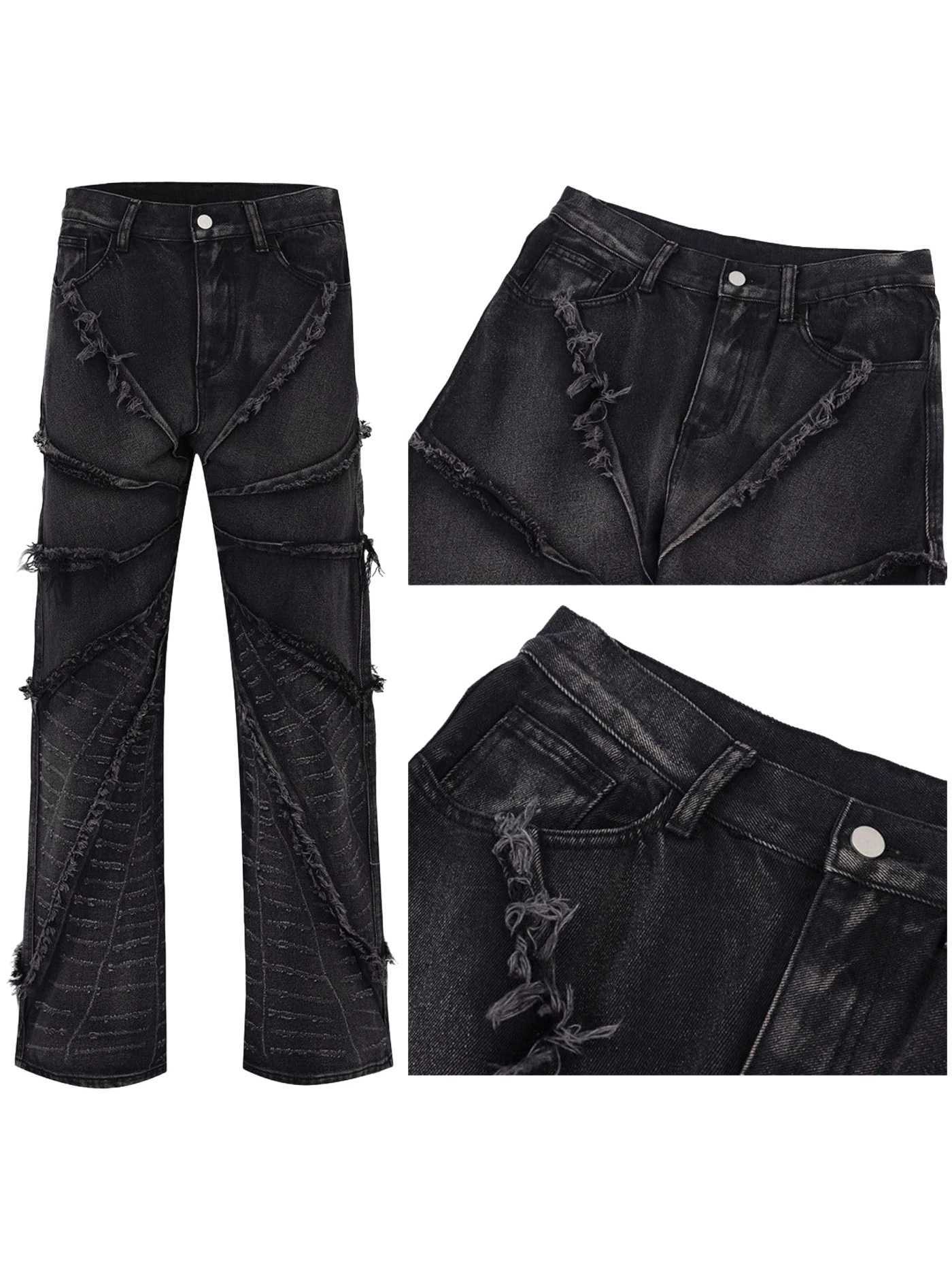 Mens Baggy Jeans Stacked Jeans Mid Rise J251030