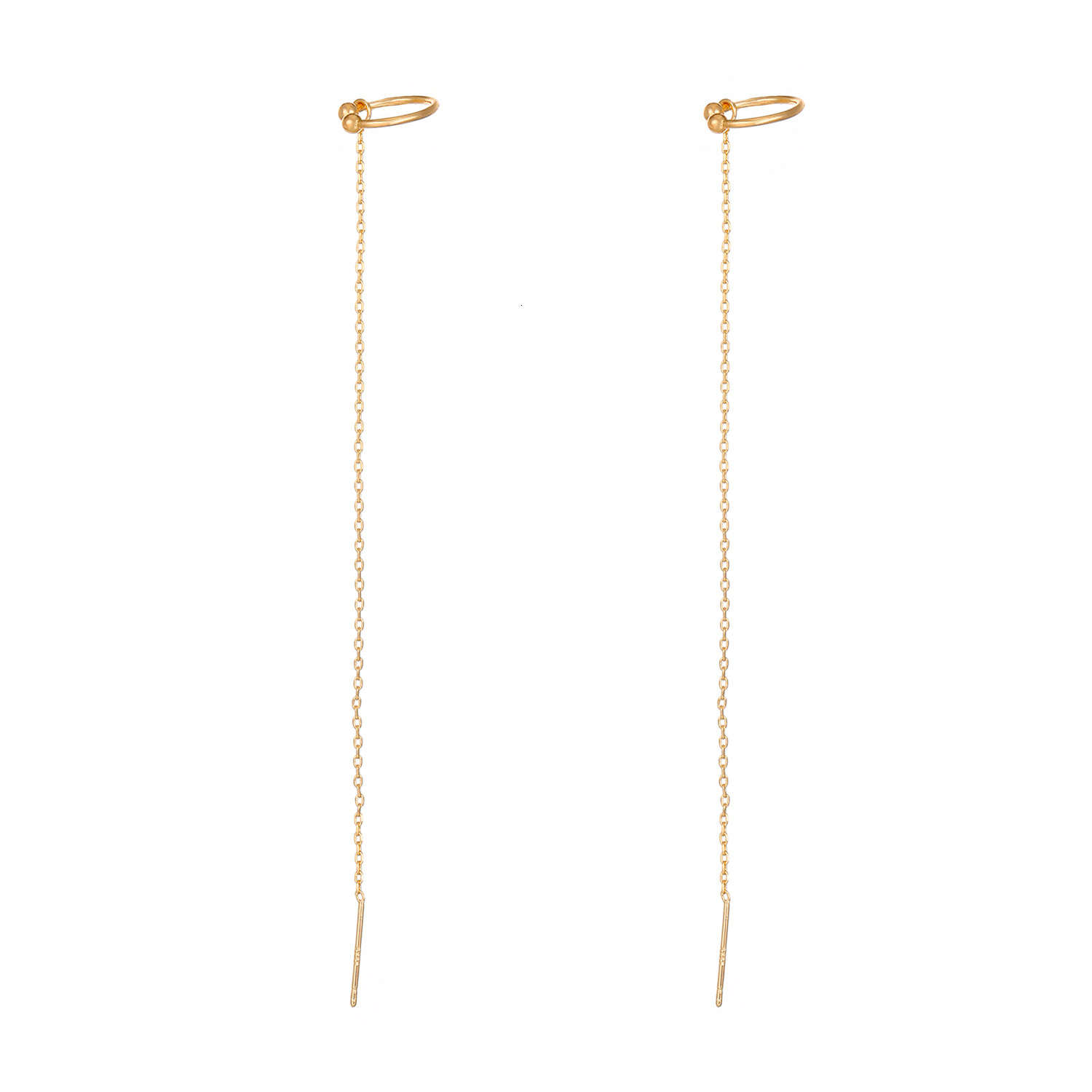 Korean Style Long Tassel Line Sweet Small Fresh C-shaped Ear Bone Clip Internet Celebrity Casual Earrings