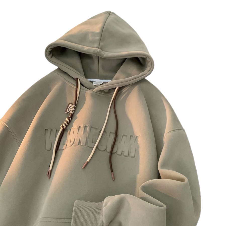 The thick hooded sweatshirt for men's spring and autumn Embossed Letters Casual Hooded Sweatshirt Loose Comfortable Men Women Hoodies