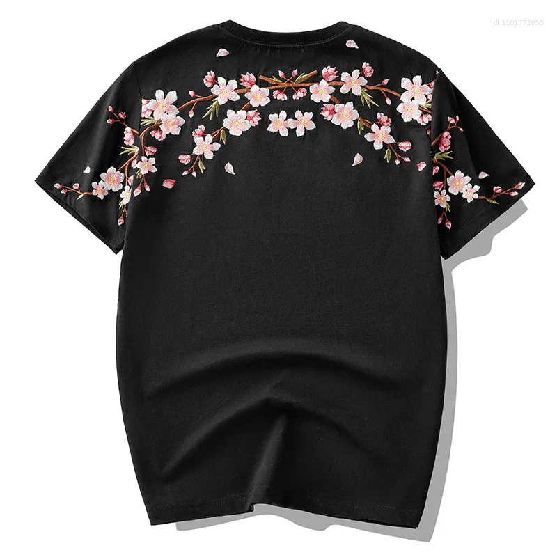 Men's T Shirts Floral Embroidery Unisex Pullovers Sweatshirt For Men Loose Fit Autumn Quality Cotton Fashion Casual Oversized Luxury Pull