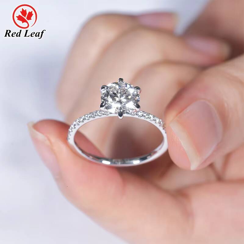 Custom 10K 14K 18K White Gold IGI Certified Lab Diamond Engagement Ring 1CT 2CT 3CT 4CT D CVD HPHT Round Lab Grown Diamond Ring