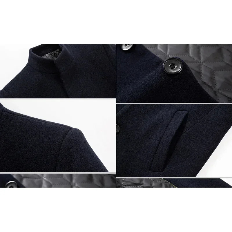 TFETTERS Trench Coat Korean Fashion Business Casual Stand Collar Long Jackets for Men 2025 Autumn Windbreaker Winter Coats 251029