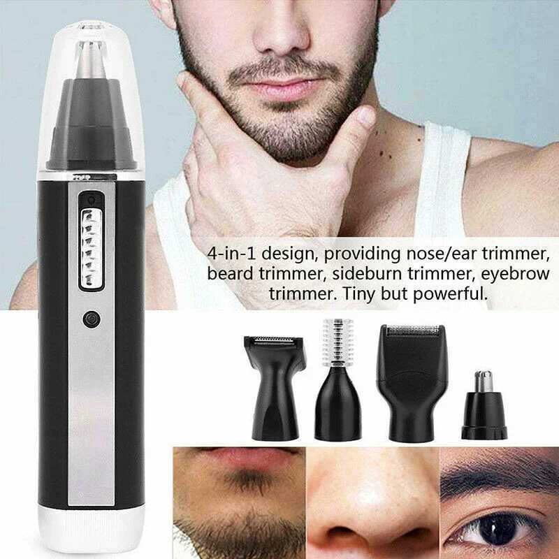 4in1 Electric Nose Hair Trimmer Rechargeable Ear and Nose Hair Trimmer Cleaning Nostrils and Removing Compact And Portable M251030
