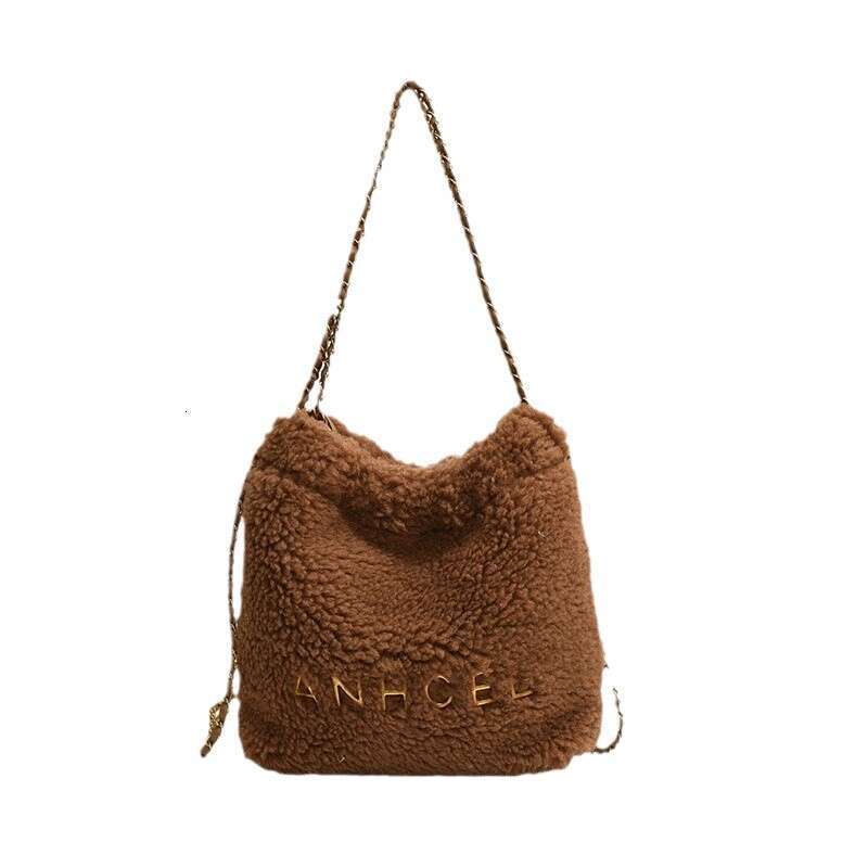 trash bag Super Popular Niche Lamb Wool Fluffy Bucket For Women New Fashion Versatile Chain Crossbody Bag Best Seller