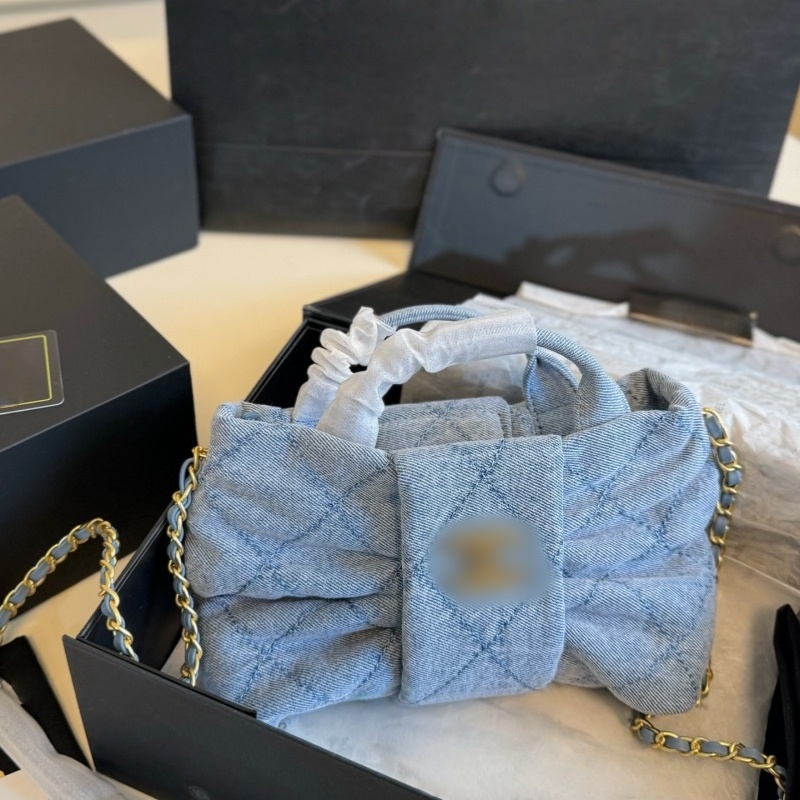 Luxury Shoulder Bag Designer Purses Women Fashion Bow Handbag New Lady Chain Crossbody Bag Casual High Quality Sheepskin Material Bag