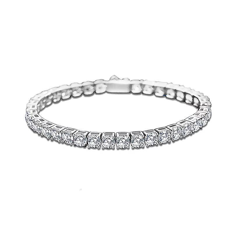 S925 Sterling Silver Moissanite D Color Tennis Bracelet Mens Womens Bracelet CrossBorder Hot Sale 25M3M4M5M