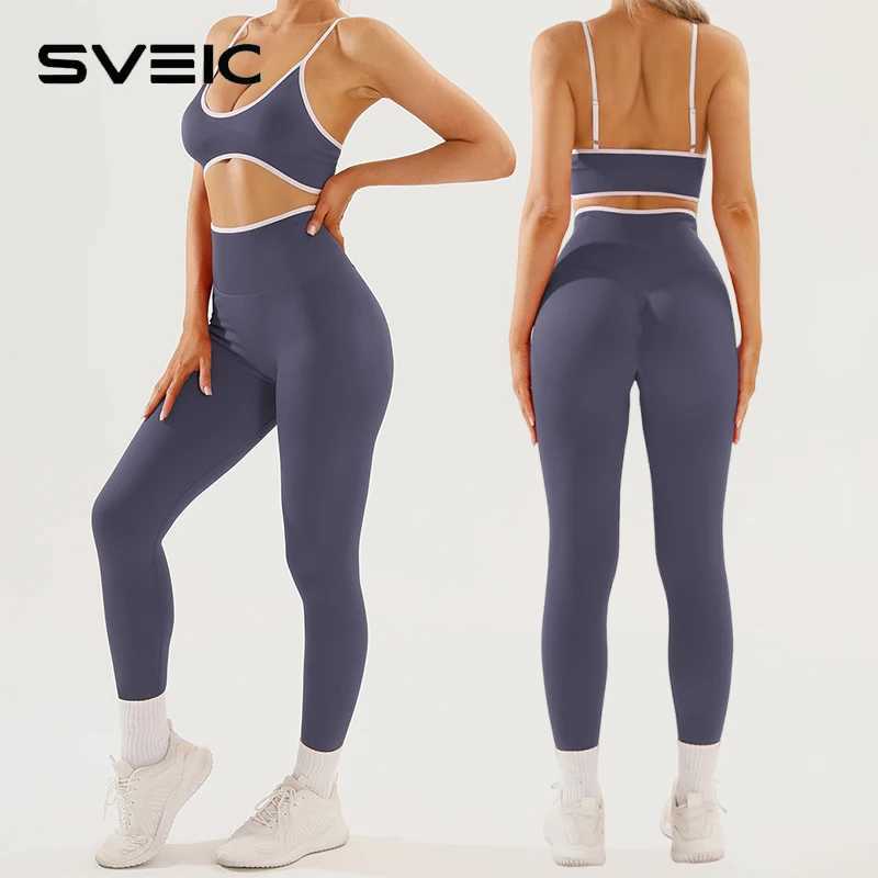 SVEIC Seamless Yoga Sets Sports Fitness Sportswear Impact High Waisted Leggings Workout Two Piece Shorts Suits Gym Woman Clothes J251030