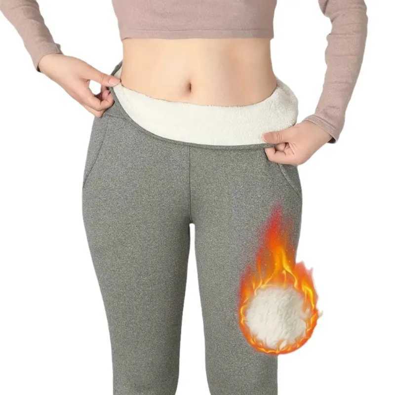 Women High Waisted Warm Leggings with Pockets Thermal Winter Tights Tummy Control Butt Liftting Leggings Fashion Casual Leggings J251030