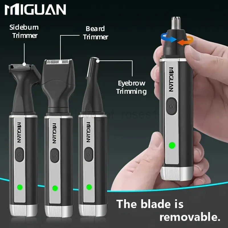 4in1 Professional Grooming Kit USB Rechargeable Nose Ear Hair Trimmer Beard and Eyebrow Razor MenS Personal Care Tools Z251030