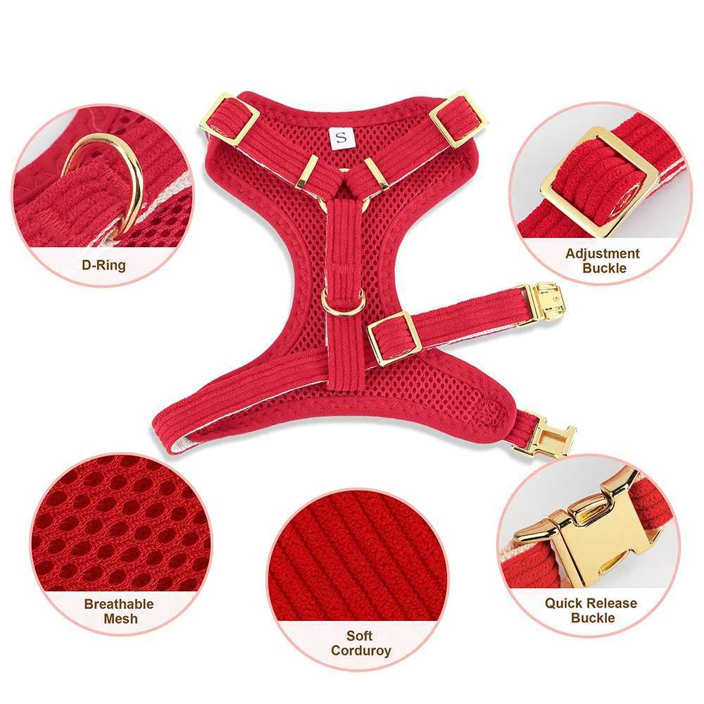 3PCS Dog Collar Harness Leash Set Breathable Dog Harnesses Soft Velvet Puppy Necklace With Bowknot Pet Walking Rope For Dogs Pug J251129