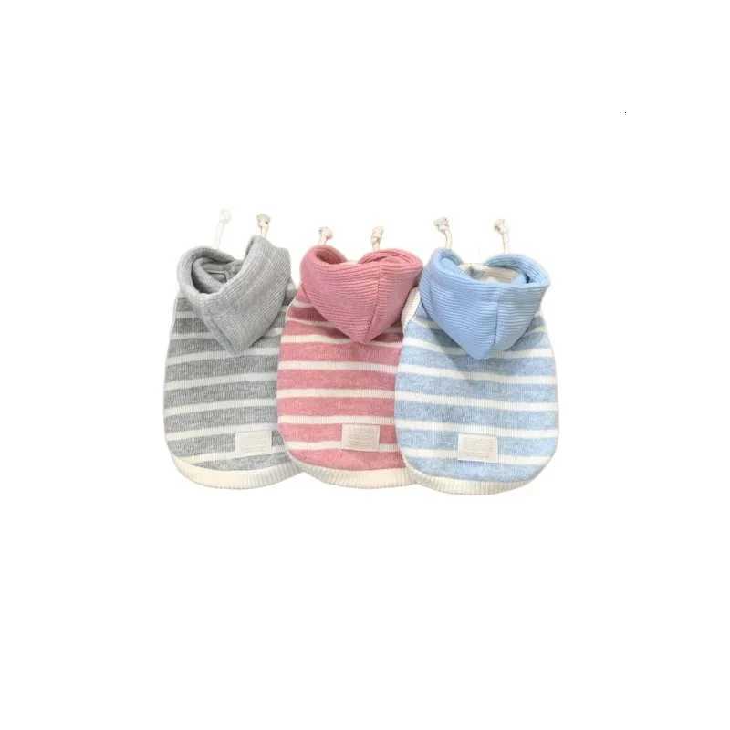 Pet Autumn Winter Striped Hooded Sweatshirt Sleeveless Base Coat for Cats Small Mediumsized Dogs Pet Coat Puppy Clothes C251030