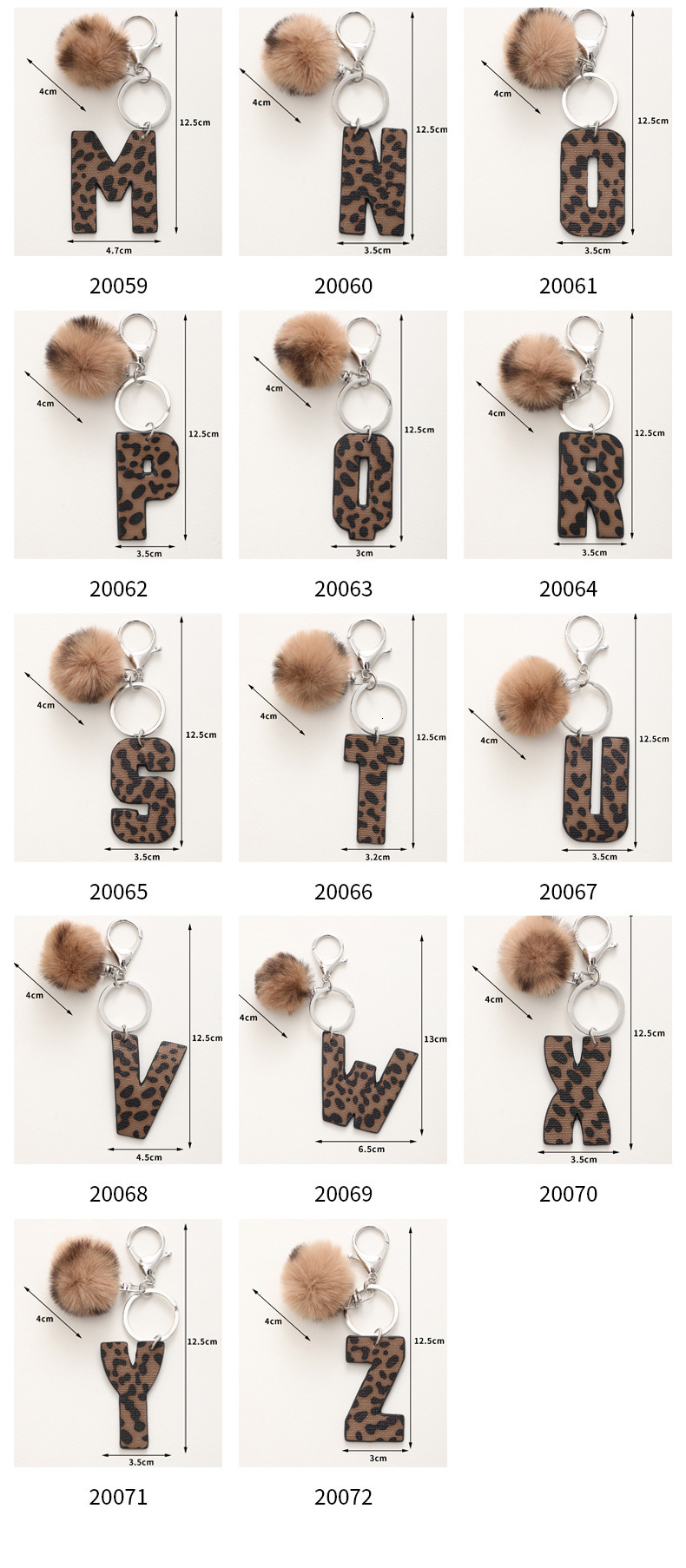 Fashion Leopard English Alphabet Artificial Leather Keychain Exquisite Letter Keyring Women Handbag Charms Accessories Gifts 251110