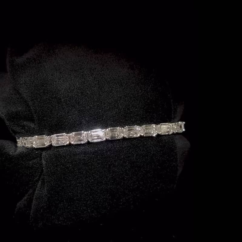 Ice Diamond Moissanite Tennis Chain VVS High Quality Brilliant Cut Frozen Hip Hop Bracelet 925 Sterling Silver Gold Plated GRA