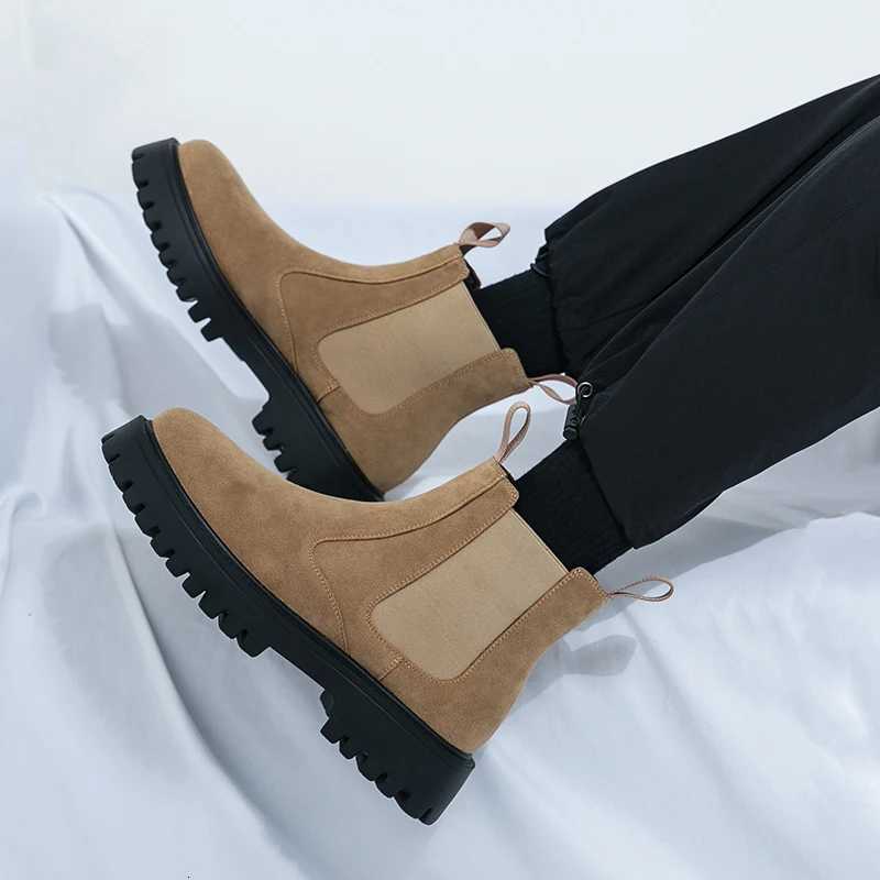 High Quality Men Chelsea Boots Retro Ankle Boots New Fashion Black Brown Comfortable Fashion British Style Thicksoled Heighteni Z251029