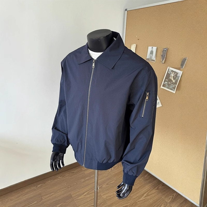 Navy Blue High-end Pilot Jacket For Men Spring And Autumn High Street Trendy Designer Coat Cool American Style Zipper Jacket