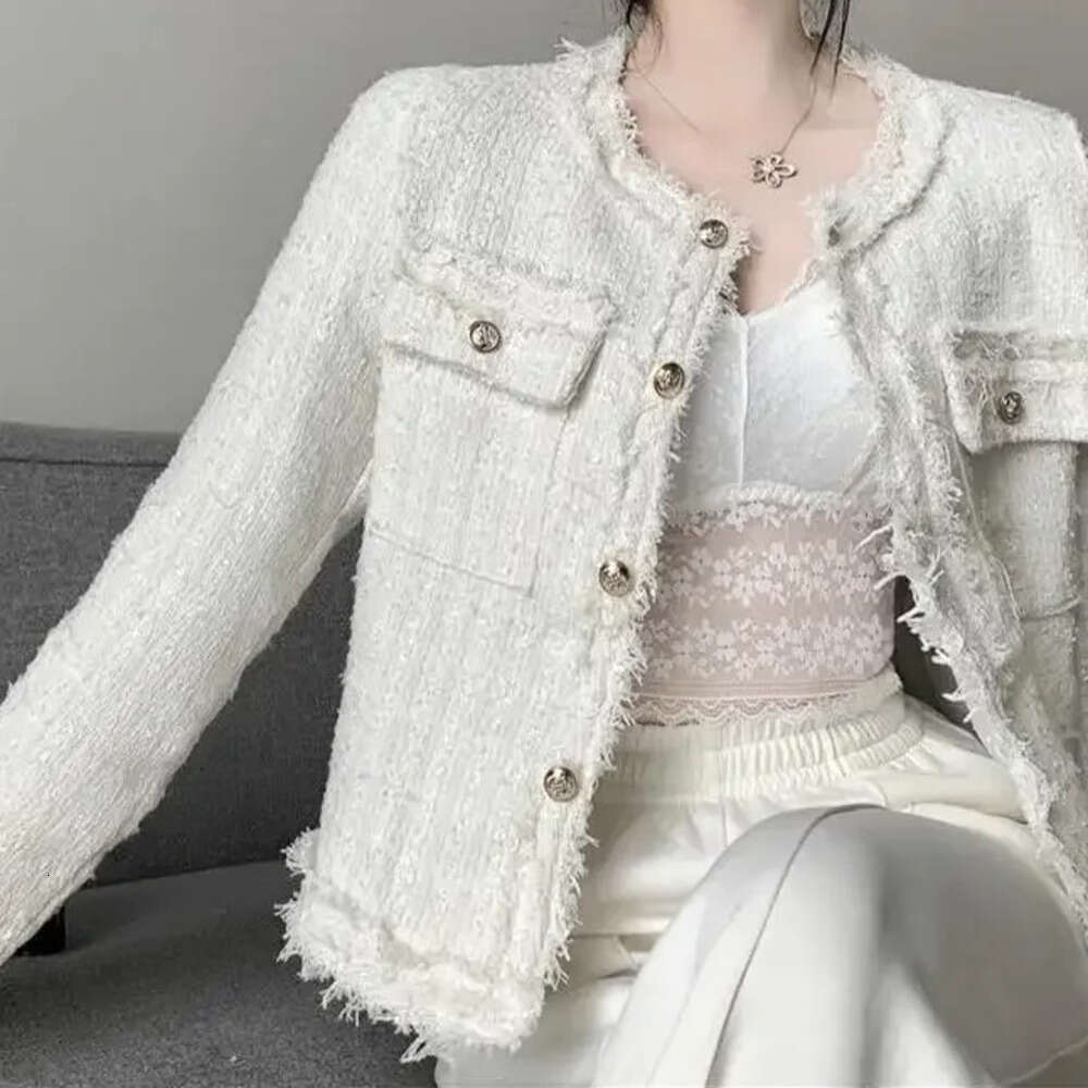 Elegant Slimming Top French Style Socialite Tweed Cropped Jacket Women's Spring Design Sensibility Long Sleeve Cardigan
