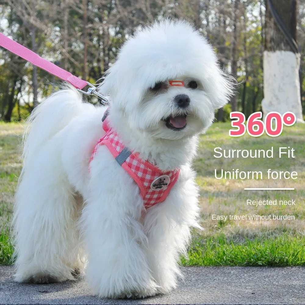 Comfortable Dog Harness Leash Breathable with Metal Buckle Pet Chest Vest Reflective Antibreakaway Cat Chest Strap J251129