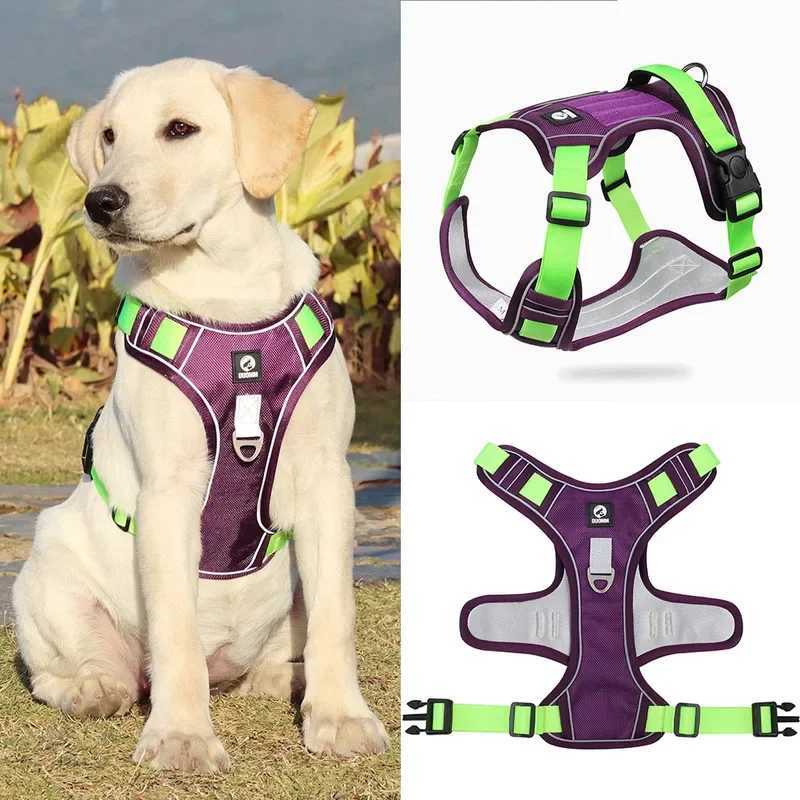 No Choke Dog Harness for Large Dogs No Pull Service Dog Vest with Reflective Strips and Control Handle Adjustable Comfortable J251129