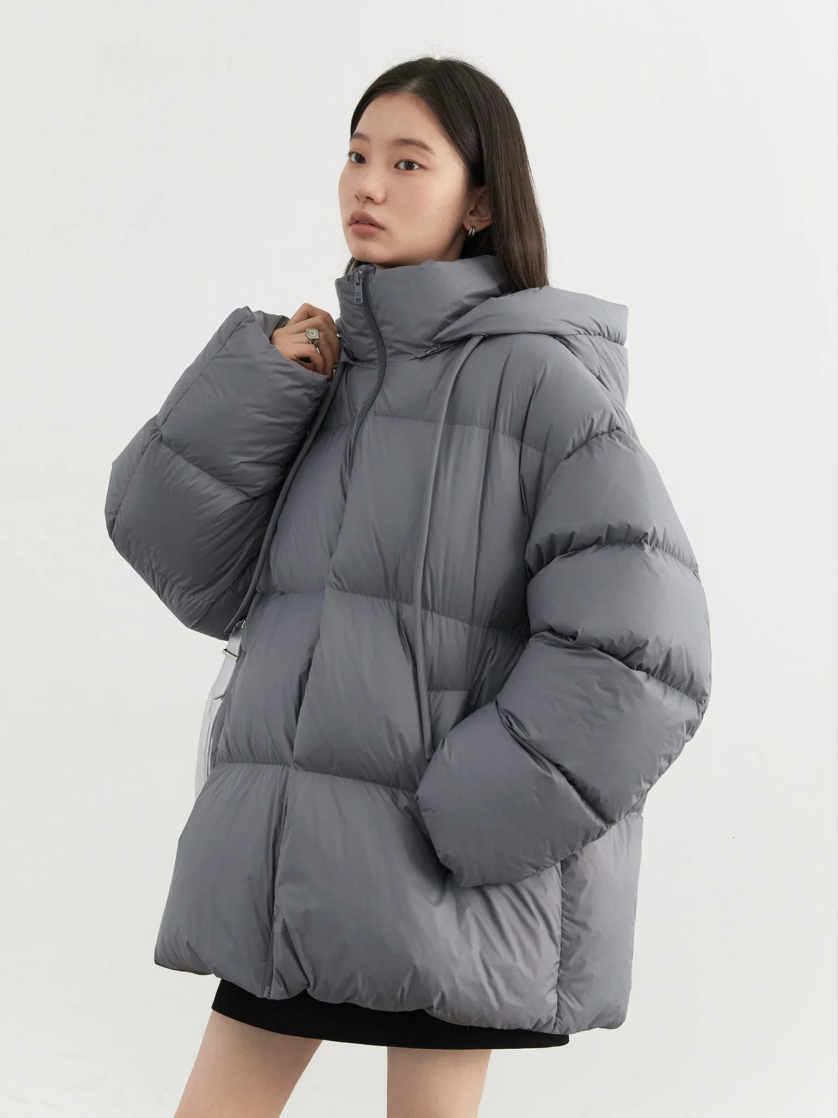 CHIC VEN Women Down Coats Solid Loose Hooded 90 White Duck Down Jacket Puffs Female Outerwear Autumn Winter 251023