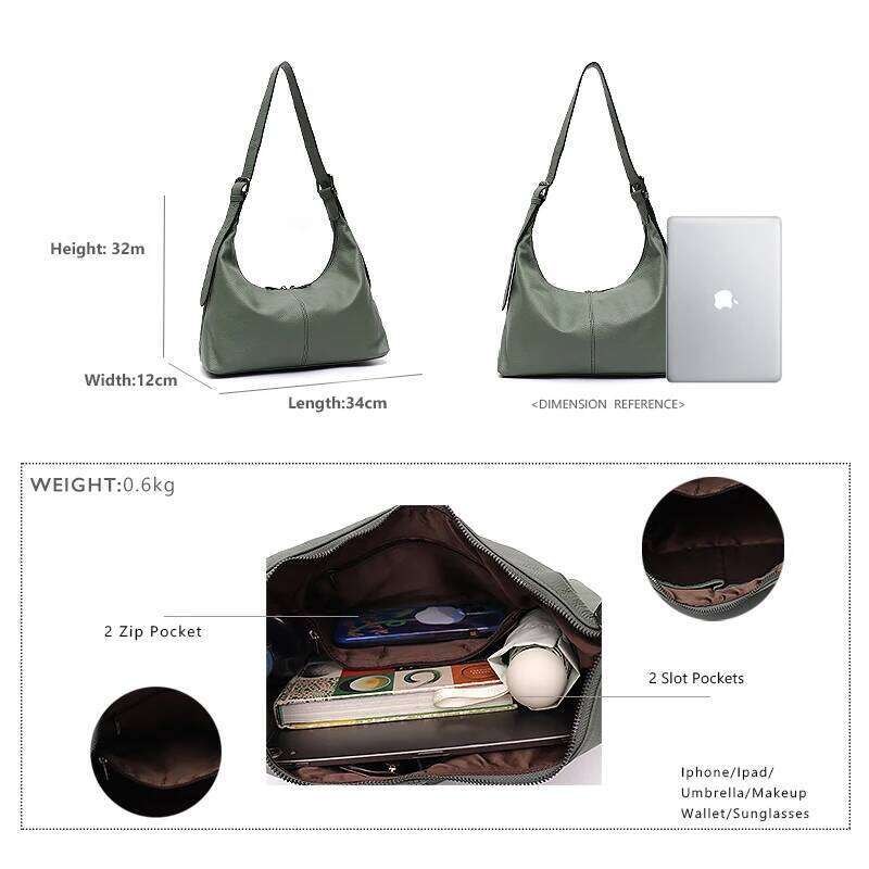 SC Women Cowhide Crossbody Bag Large Casual Shoulder Purse Wide Strap Handbag Female Daily 100% Genuine Leather Hobo Sack