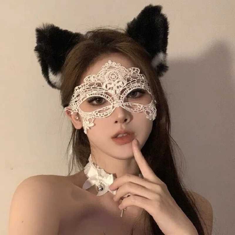 Lace Eye Mask for Women Half Face Masquerade Mask Halloween Cosplay Adjustable Ribbon Costume Accessory PartyW251029