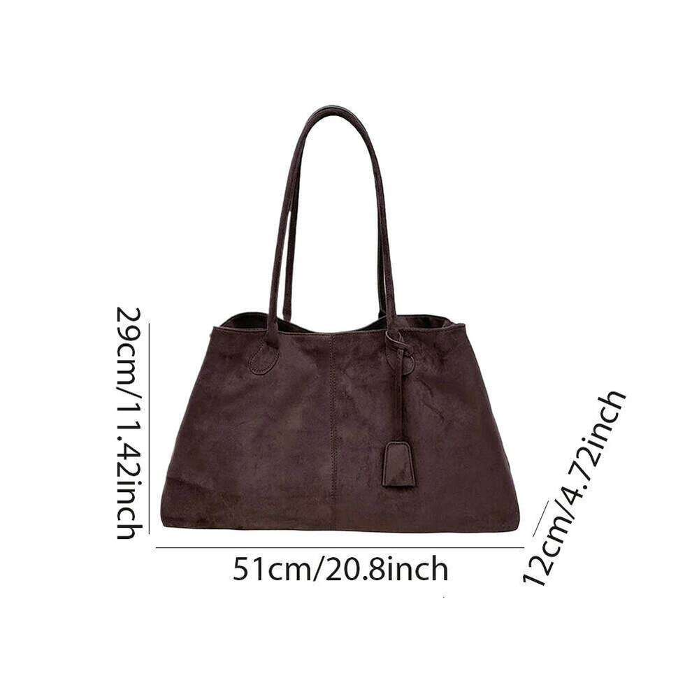 Designer bag 52 Women Faux Suede Hobo Shoulder Large Capacity Bucket Bag Handbag Fall Winter Top-Handle Bags Vintage Underarm Pouch