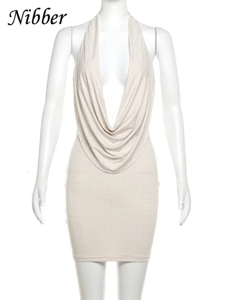 winter jacket women Nibber Dia Pasted Solid Color Mini Dress Women Fashion Deep V-neck Strapless Dresses Female Trend Streetwear Clothing