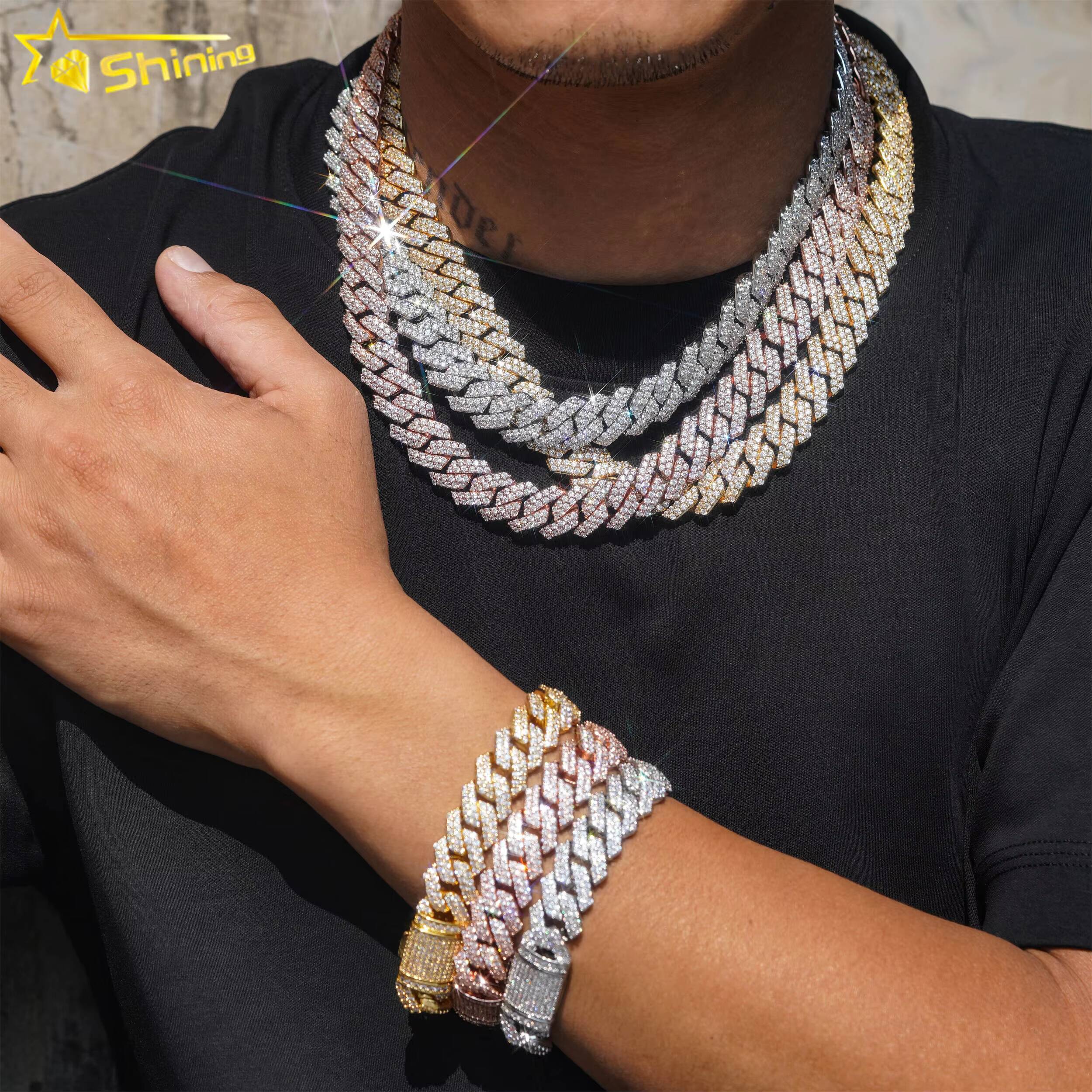 Fast Shipping Hip Hop Fashion Cuban Link Chain 14MM Width Gold Plated CZ Diamond Cuban Link Bracelets