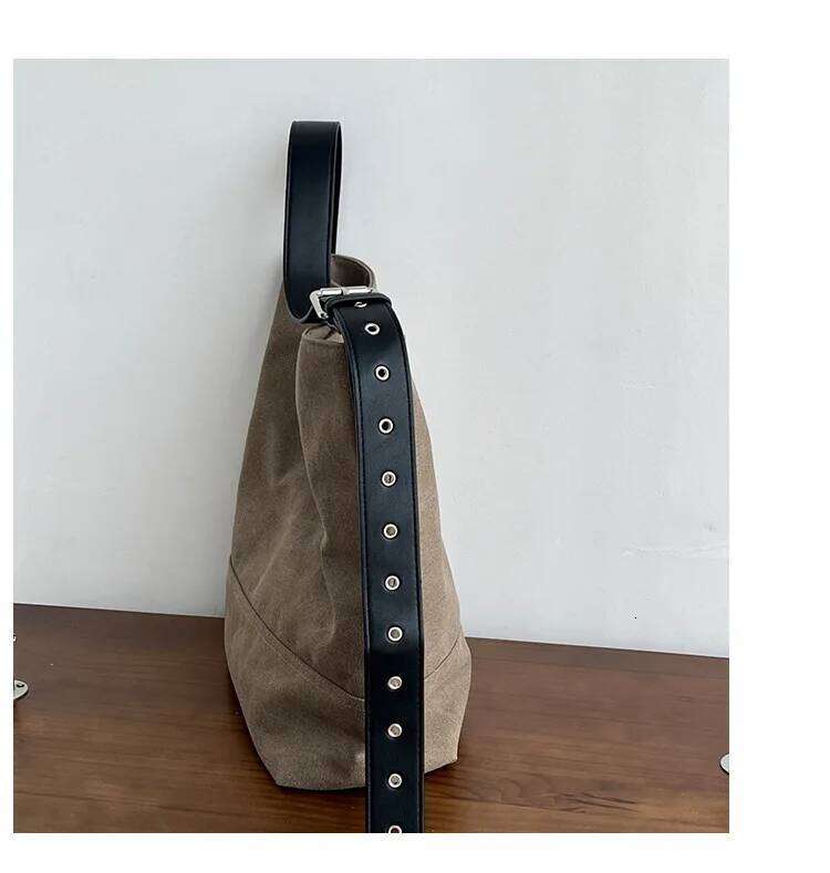 Designer bag 52 Oversized Canvas Bucket Bag - Fall Retro Shoulder Tote for Women, Underarm Commuter Hobo & Multi-Way Carry Purse