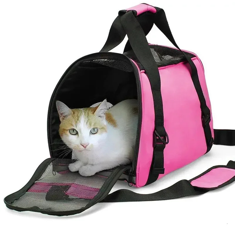 Pet Portable Foldable Four Sided Breathable Mesh Pet Bag Cat and Dog One Shoulder Travel Bag Crossbody Handbag Backpack Cat Bag 251030