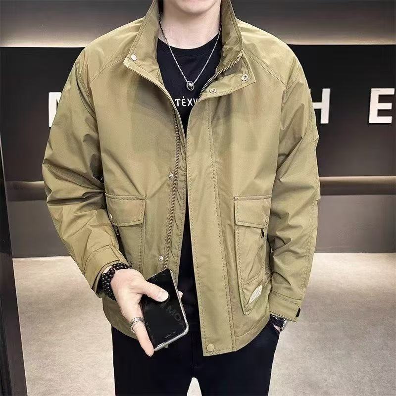 Trendy Brand Spring Autumn Workwear Men's Jacket Stand Collar Casual Designer Coat Coat New Stylish Top Versatile Fashion