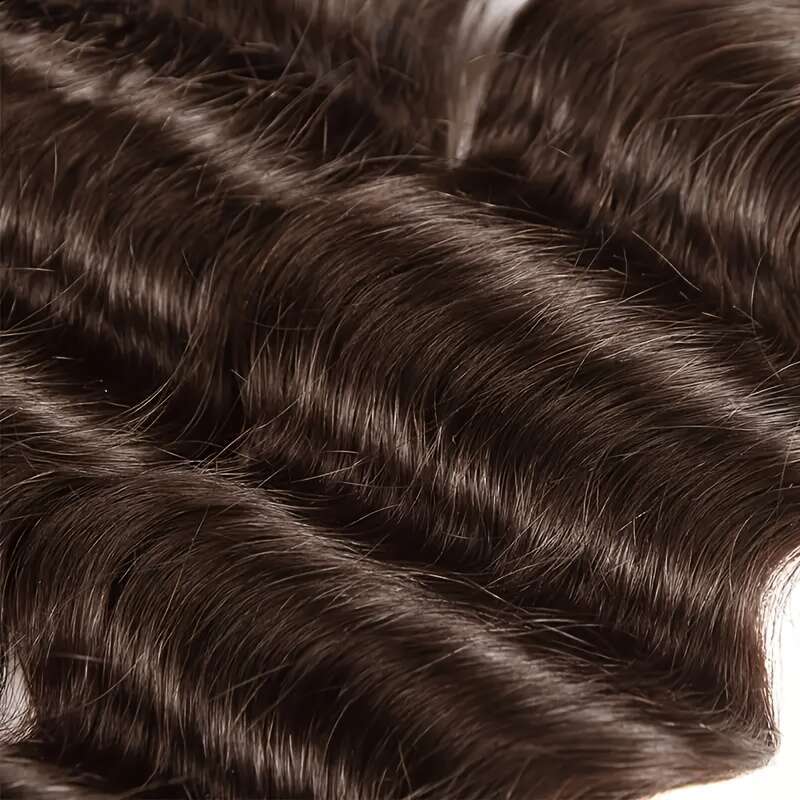 12A #2 Dark High Quality 3 Weaving 22-36 Inch Long Double Weft Curly For Women 100% Unprocessed Brazilian Virgin Brown Deep Wave Bundles Remy Human Ha