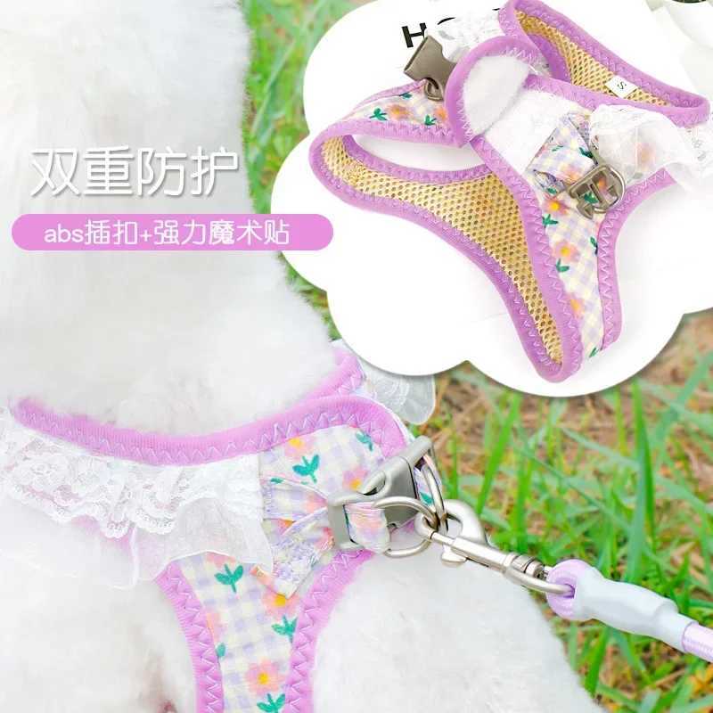 Princess style pet cat small dog leash vest type out chest strap antibreak free crossborder J251129