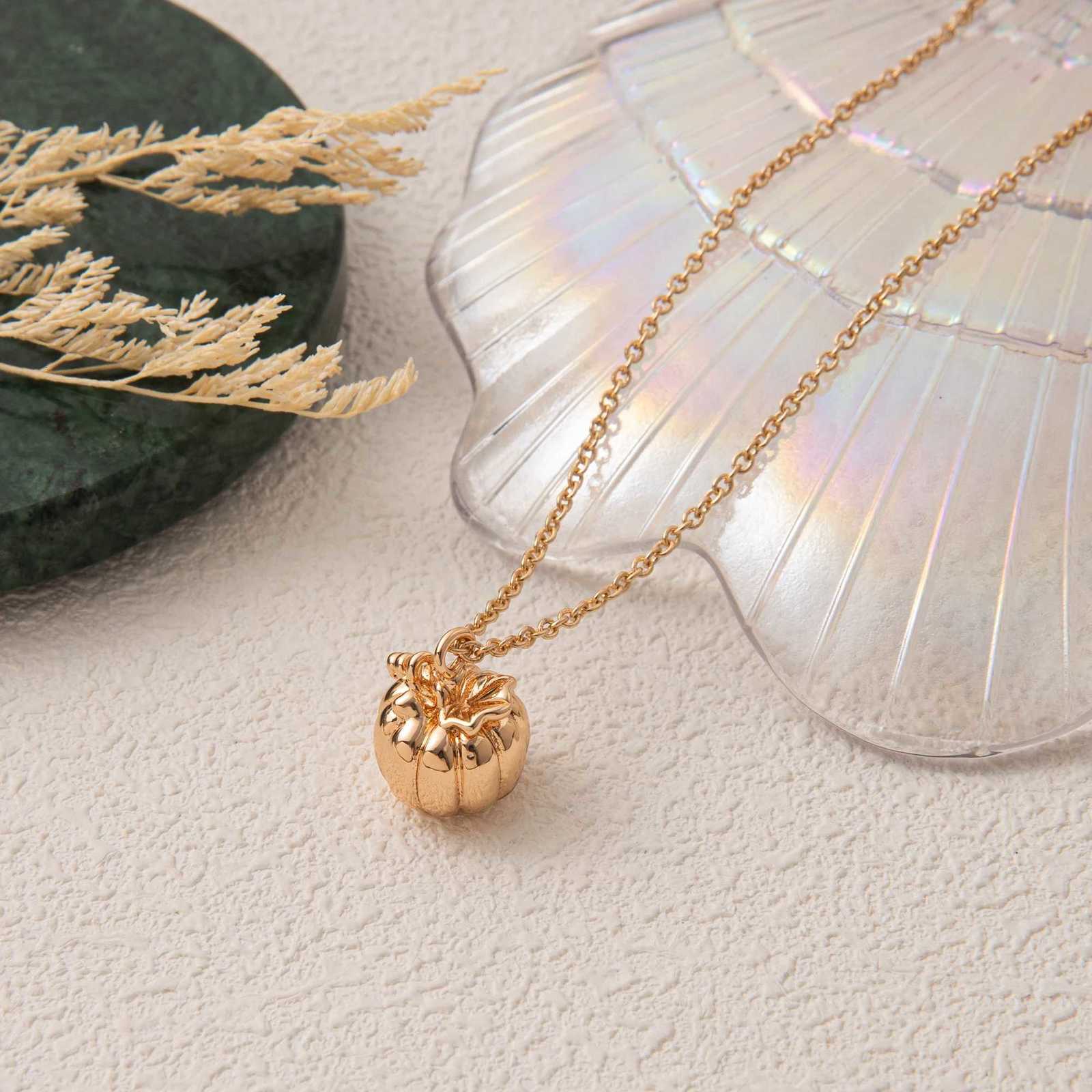 Halloween Magic Pumpkin Necklace Vintage Personalized Pumpkin Pendant Necklace Jewelry AccessoriesXJ251030