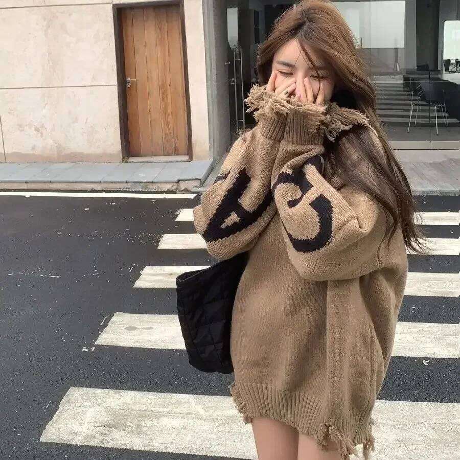 Winter Ladies Pullovers Round O Neck Korean Style Women's Knit Sweater Aesthetic Sale All Cheap Jumper Original Fashion Hot