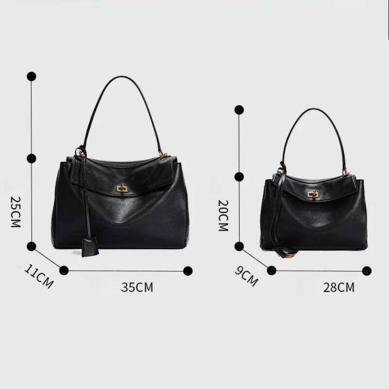 Designer bag 52 New Rodeo bag Genuine Leather Women's Tote Large Capacity Advanced Lock Fashion High Sense Underarm Bag