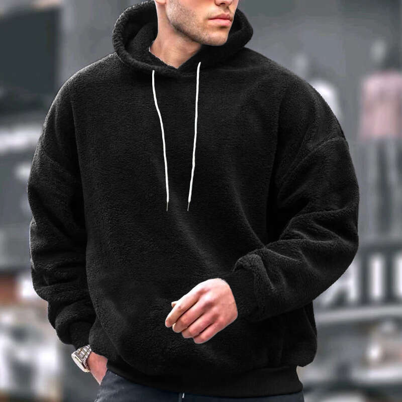 New Autumn and Winter Large Size Hooded Men's Casual Personality Fashion Sweatshirt Coral Fleece Jacket for Men